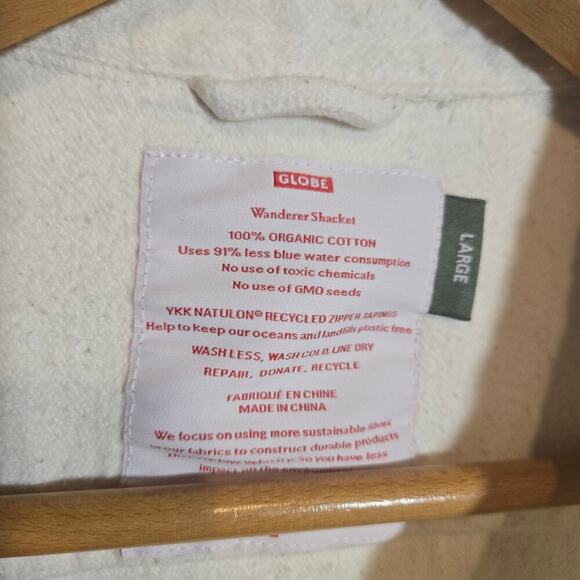 Globe Australia Organic Cotton Mens Flannel Shirt Pocket Sport Skater Surf Large - Picture 2 of 9